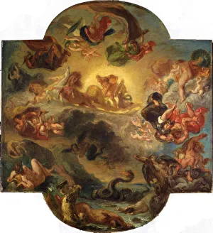 Romanticism Fine Art Impressions: Apollon vainqueur du serpent Python, c. 1853. Creator: Delacroix, Eugene (1798-1863)