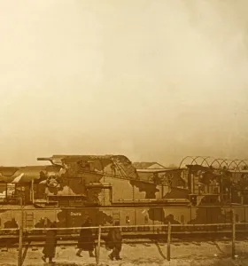 WWI Transportation History Impressions: Armoured train, c1914-c1918