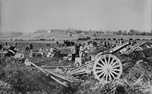 Austrian Military History Impressions: Austrian 15 cm. gun in action, between c1910 and c1915. Creator: Bain News Service