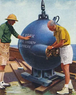 Vintage Ship Illustrations Impressions: The Bathysphere, 1938