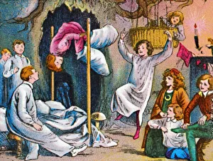 Coloured Lantern Slides Impressions: Bed time, c1905