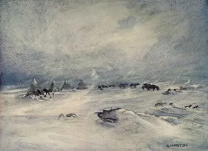 Ernest Shackleton Expedition Impressions: A Blizzard on the Barrier, c1908, (1909). Artist: George Marston