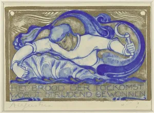 Art Deco Graphic Design Impressions: The bread of the future is won fighting, August, c. 1929. Creator: Willem Arondeus