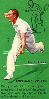 British Tennis Player Impressions: C. E. Hare - Forehand Volley, c1935. Creator: Unknown