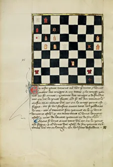Gold Leaf Illuminated Manuscript Impressions: Chess Problem; Book of Chess Problems, late 14th century. Creator: Unknown