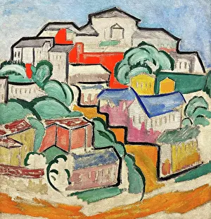 Russian Avant Garde Artists Impressions: Cityscape, c1912. Creator: Rozanova, Olga Vladimirovna (1886-1918)