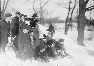 Central Park Winter Scene Impressions: Coasting - Central Park, between c1910 and c1915. Creator: Bain News Service