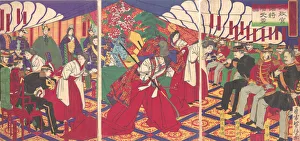 Meiji Period Artwork Impressions: Commanders Receiving the Emperors Drinking Cups, 1886 (Meiji 19)