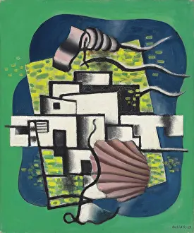 Oil On Canvas Cubism Impressions: Composition with shell (Composition avec coquille)