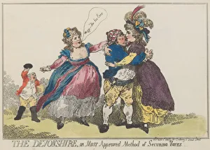 Eighteenth Century Colour Etchings Impressions: The Devonshire, or Most Approved Method of Securing Votes, April 12, 1784