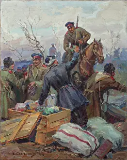 WWI Battlefield Scene Impressions: The distribution of Easter presents at the front