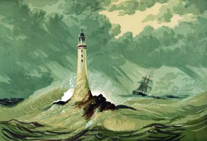 Phares Impressions: Phare d'Eddystone, v.1850