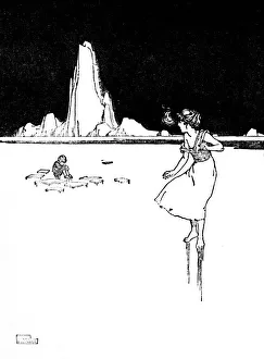 W Heath Robinson Illustration Impressions: She Entered the Large, Cold, Empty Hall, c1930. Artist: W Heath Robinson