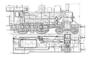 Black And White Railway Images Impressions: Example of Mechanical Drawing, 1901