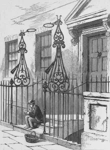 Black And White British History Impressions: Extinguishers, Berkeley Square, 1890