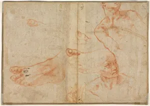 Red Chalk Drawings Italy Impressions: Figure Studies for the Sistine Ceiling (verso)