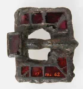 Boucle rectangulaire plate, Franc, fin du 5e-début du 6e siècle. Créateur : Inconnu.