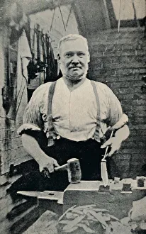 Industrial Manufacturing Process Impressions: Forging a Blade, c1917