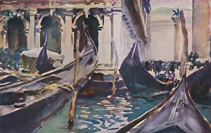 Venise Impressions: Les gondoles à la Piazzetta, c1904, (1925). Créateur : John Singer Sargent.