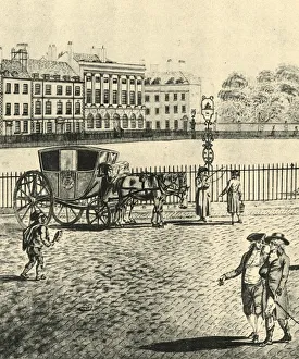 Horse Drawn Vehicle Images Impressions: Hackney-Coach, 1787, (1925). Creator: Unknown