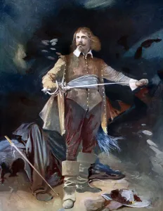 Impressions de Herbert Waring dans Sous le manteau rouge, c1902. L'acteur Herbert Waring apparaît dans une production scénique de l'œuvre du romancier Stanley Weyman Walery Impressions: Herbert Waring dans Sous le manteau rouge, c1902. Artiste : Ellis & Walery