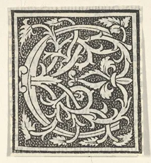 Metropolitan Museum Artwork Impressions: Initial letter C on patterned background, 1520. 1520. Creator: Anon