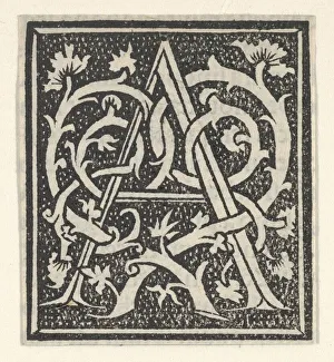 Anonymous Woodcut Art Impressions: Initial letter A on patterned background, 1520. 1520. Creator: Anon