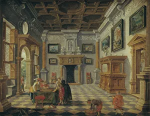 Heritage Art From Netherlands Impressions: Interior with Backgammon Players at Table