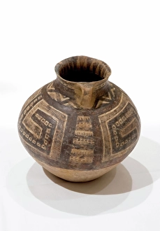 Decorative Geometric Art Impressions: Jar with hatched and rectangular meander design, about 2200-2000 B.C.E.. Creator: Unknown