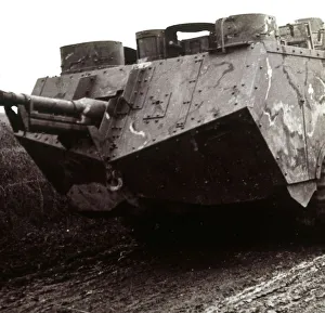 World War I Tanks Impressions: Large tank on the move, c1914-c1918