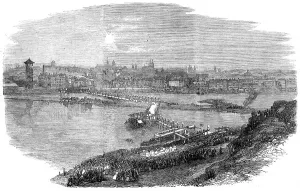 Civil Engineering History Impressions: Laying the Foundation-Stone of the new bridge at Prague, 1865. Creator: Unknown