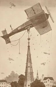 Air Transport History Impressions: A Loop-the-Looper in Deep Thought Scratching His Head Over a Difficult Problem, 1927