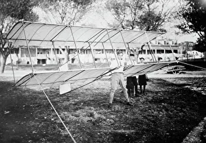 Black And White Aviation Image Impressions: Malcolm Allison - with glider, between c1910 and c1915. Creator: Bain News Service
