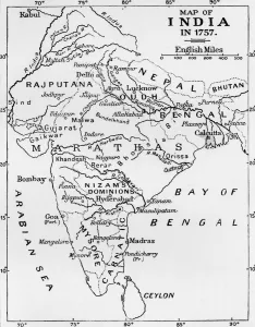 Carte Impressions: Carte de l'Inde en 1757, (c1912).