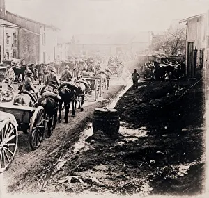 First World War Transportation Impressions: Mounted troops with wagons, c1914-c1918