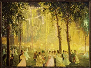 Fête nocturne donnée à lElysée par le président Loubet en lhonneur dAlphonse XIII, en 1905, 8ème... 1905 Créateur : William Samuel Horton.