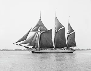 Vintage Sailboat Images Impressions: An Old time schooner, c1908. Creator: Unknown