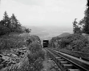 Vintage American Industry Impressions: Otis Elevating Railway, looking down
