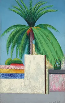 Landscape Oil On Canvas Impressions: Palm Tree, c1930. Creator: Stella, Joseph (1877-1946)