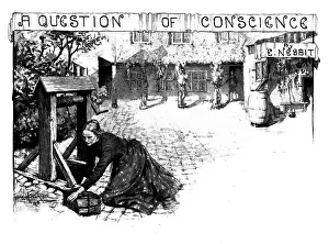 British Newspaper Illustrations Impressions: A Question of Conscience, 1898. Creator: Unknown