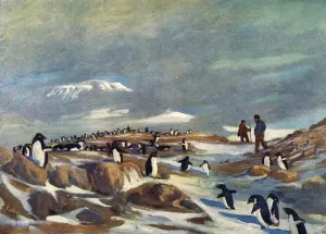 Ernest Shackleton Expedition Impressions: Return of the Penguins, c1908, (1909). Artist: George Marston