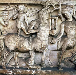 Centaur Mythology Impressions: Roman depiction of a centaur in a Bacchic procession, 2nd century