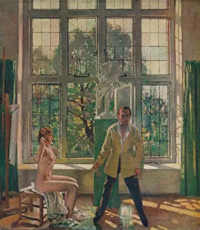 British Modern Art Impressions: Self-portrait with model, c1905, (c1932). Artist: William Newenham Montague Orpen