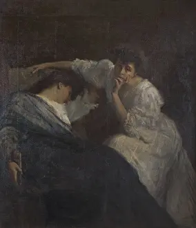 Art Nouveau Painting Impressions: A Shadow, 1908. Creator: De Stefani, Vincenzo (1859-1937)