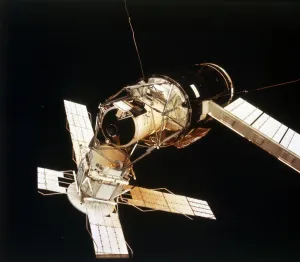 Space Station Photography Impressions: Skylab Space Station cluster seen from Command Module 3, 1973. Creator: NASA