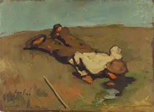 Austrian Fine Art Images Impressions: The Source, 1924. Creator: Egger-Lienz, Albin (1868-1926)