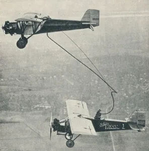 Record Breaking Flight Impressions: The St Louis Robin refuelling, c1929 (c1937)
