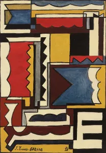 Tempera On Cardboard Artwork Impressions: Structure with interlocking shapes, 1933. Creator: Torres-Garcia, Joaquin (1874-1949)