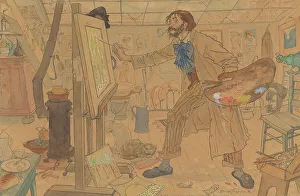Netherlands Heritage Images Impressions: Studio of a modern painter, c.1908. Creator: Leo Gestel