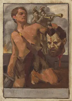 Biblical Scene Oil Painting Impressions: Study of Composition with Biblical Scene, 1910-1930. Creator: Milan Thomka Mitrovsky